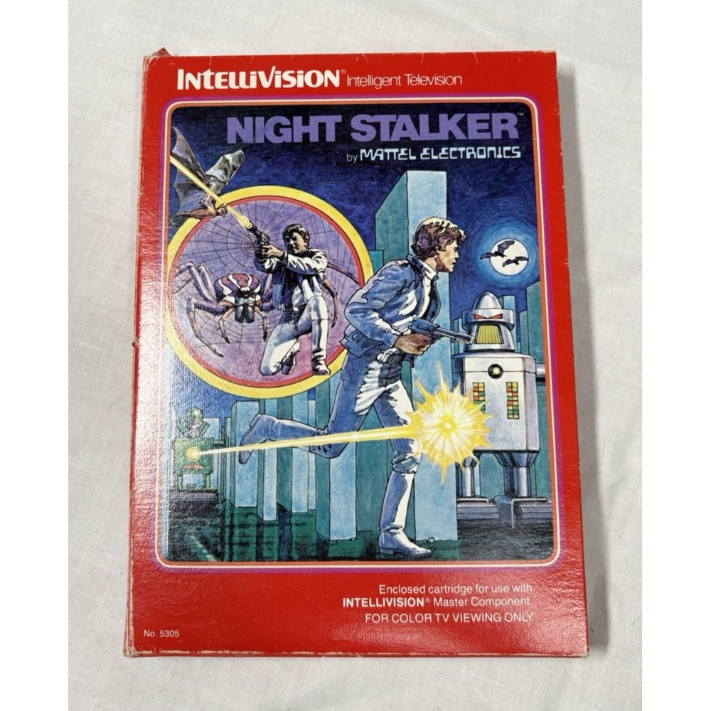 Night Stalker Intellivision 1979 Mattel Game w/ Box No.5305 Cartridge Untested‎